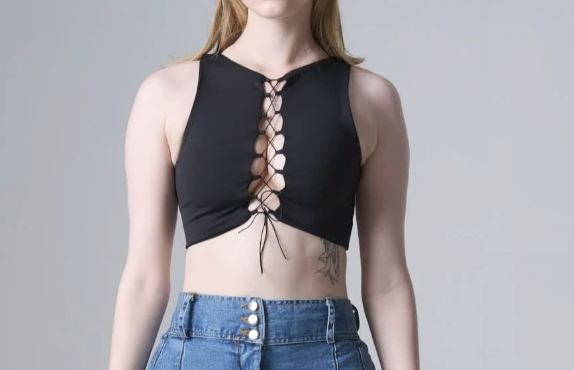 Lace-Up Crop Top