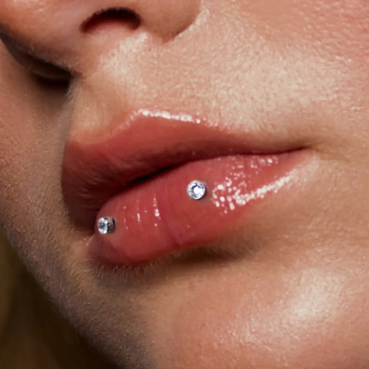 Horizontal Lip Piercing