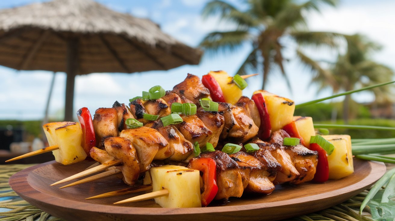 Hawaiian BBQ Chicken Skewers